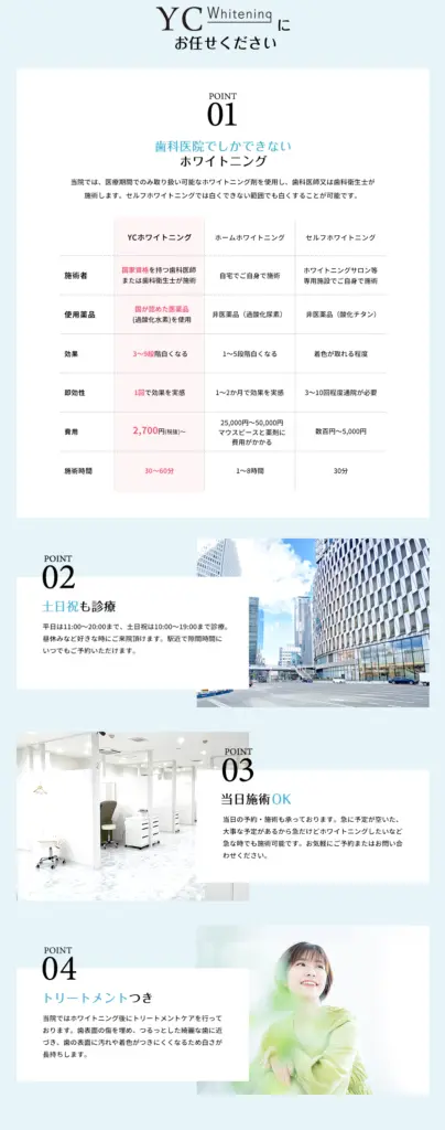 YCホワイトニングのポイント