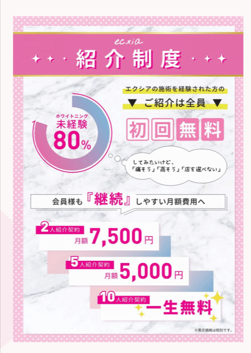 ecxia-white-唐津店友達紹介制度